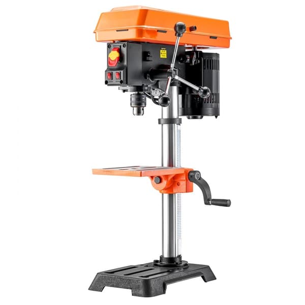 Bænkboremaskine 254 mm, 10 tommer, 6,2A induktionsmotor, 550W, 5-hastigheds kontrol, vipbart bord, 510-2430 omdr./min, variabel vinkling