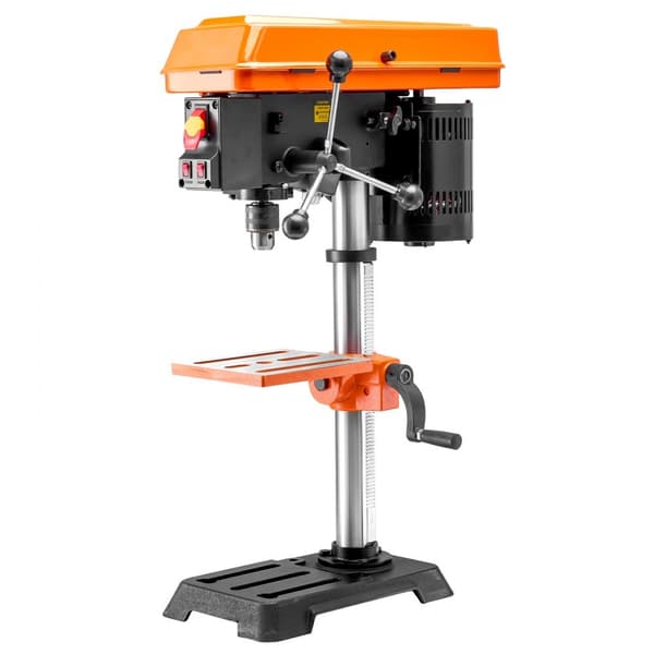 Bænkboremaskine 254 mm, 10 tommer, 6,2A induktionsmotor, 550W, 5-hastigheds kontrol, vipbart bord, 510-2430 omdr./min, variabel vinkling