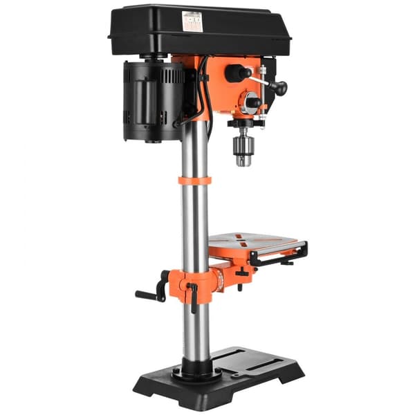 Penkkiporakone 750 W, säädettävä nopeus 440-2580 rpm, 12 tuuman kääntö, kallistuva työpöytä, LED-työvalo, röntgenasemointi