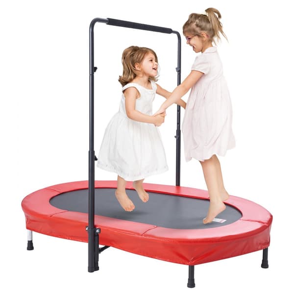 56 Trampolin til Børn, Sammenfoldelig Mini-Trampolin, Indendørs og Udendørs Leg, Sikkerhed, Sjov i Haven.