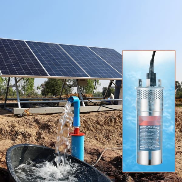 Solenergi Vattenpump 12V DC, 120W dränkbar, Max Flöde 3,2 GPM, Max Höjd 230 ft, Solkraftad pump för bevattning, brunn och gård