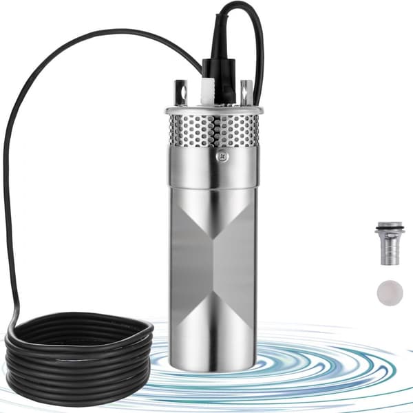 Solcelle Vandpumpe, 12V DC 120W Dykpumpe, Max Flow 3,2 GPM, Max Head 230 ft, til Brønd, Landbrug, Kunstvanding, Husdyrdrikning
