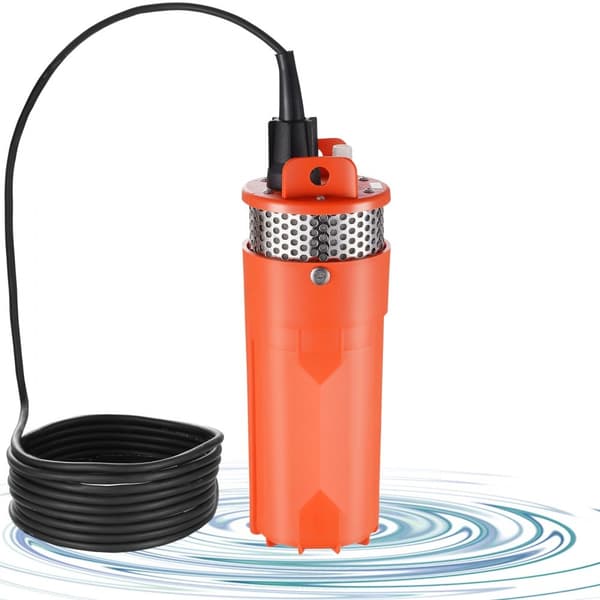 Aurinkovesipumppu, 12 V DC 96 W, Syväkaivopumppu, Maksimivirtaus 1,6 GPM, Maksimikorkeus 70 m, Maatilan kastelu, Karjan juominen