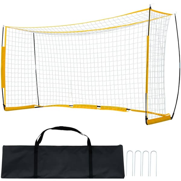 12x6 fod bærbart fodboldmål, Børnefodboldnet med bæretaske, perfekt til træning i baghaven.