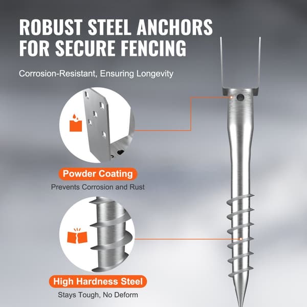 Ground Anchor U-formet, 1 pakke, 3,94x2,76x27,56, gør-det-selv-skrue, inkl. 6 lagbolte, robust stålholder til postkasser og hegn
