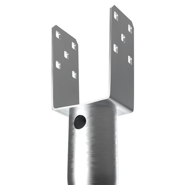 Ground Anchor U-formet, 1 pakke, 3,94x2,76x27,56, gør-det-selv-skrue, inkl. 6 lagbolte, robust stålholder til postkasser og hegn