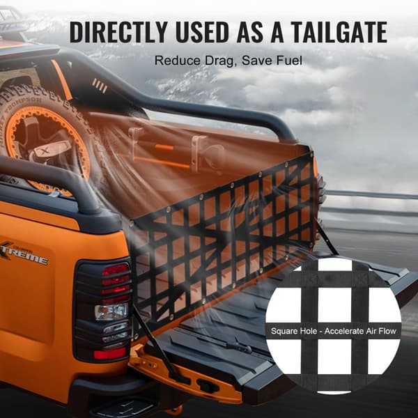 Bagklap Net til Pickup Truck, Justerbar 54 x 18, Holdbart Design, Optimal Sikkerhed til Transport.