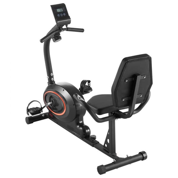 Magnetisk modstand Liggande motionscykel til voksne og seniorer, stationær cykel med komfortabelt design og justerbar sæde.