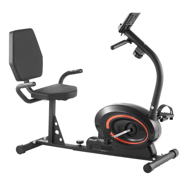 Magnetisk modstand Liggande motionscykel til voksne og seniorer, stationær cykel med komfortabelt design og justerbar sæde.