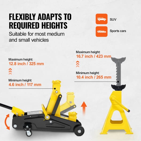 Lavprofil Gulvjek 2 Ton, Robust Enkeltstempel Hydraulikpumpe, Ideel til Hjemmearbejde, Kompakt Design, Høj Kvalitet.