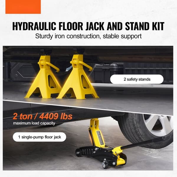 Lavprofil Gulvjek 2 Ton, Robust Enkeltstempel Hydraulikpumpe, Ideel til Hjemmearbejde, Kompakt Design, Høj Kvalitet.