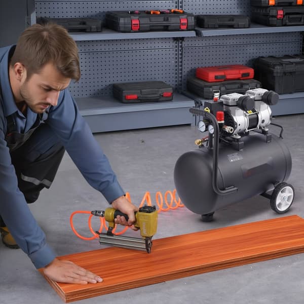 Kompakti Kannettava Ilmakompressori, Öljytön 8 Gallonan, 90 PSI, Tehokas ja Helppokäyttöinen, Sopii Monenlaisiin Tehtäviin