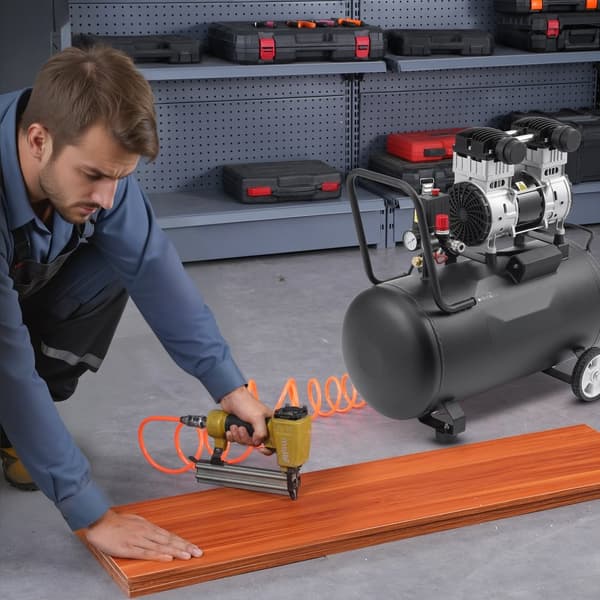 Luftkompressor Bärbar Oljefri 15 Gallon 90 PSI, Effektiv tryckluftslösning, Lättviktig och bekväm, För hem och verkstad