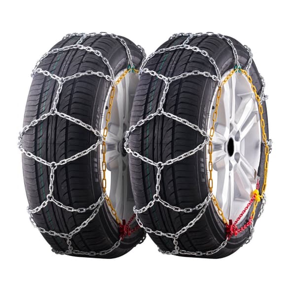 Snökedjor i manganlegerad stål, hög dragkraft, silver, 2-pack, vinterkörning, förbättrad säkerhet, väggrepp