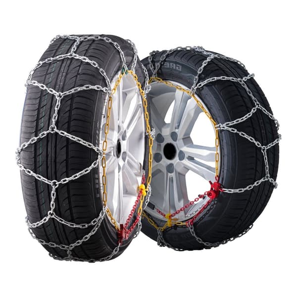 Snökedjor i manganlegerad stål, hög dragkraft, silver, 2-pack, vinterkörning, förbättrad säkerhet, väggrepp