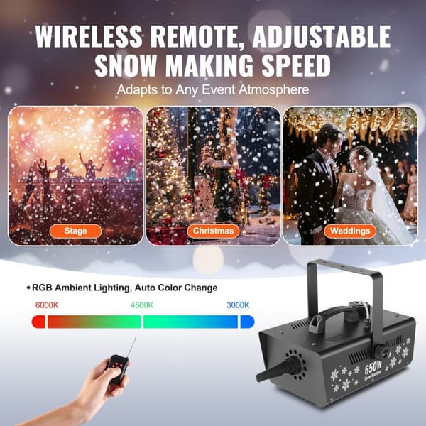 Snömaskin 650W, Handhållen för Fest och Semester, Perfekt för Juldekorationer, Lätt Användning, Skapar FantasiSnö och Magiska Stunder