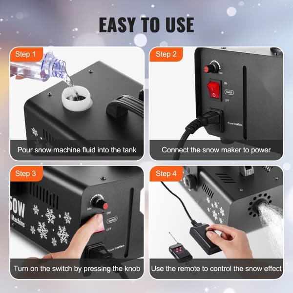 Snömaskin 650W, Handhållen för Fest och Semester, Perfekt för Juldekorationer, Lätt Användning, Skapar FantasiSnö och Magiska Stunder