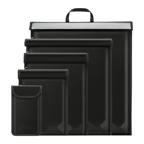 Faraday väska 4-pack, signalblockerande hållare för dator, telefon, radio, XL, skydd mot elektromagnetiska fält, säker överföring, hög kvalitet