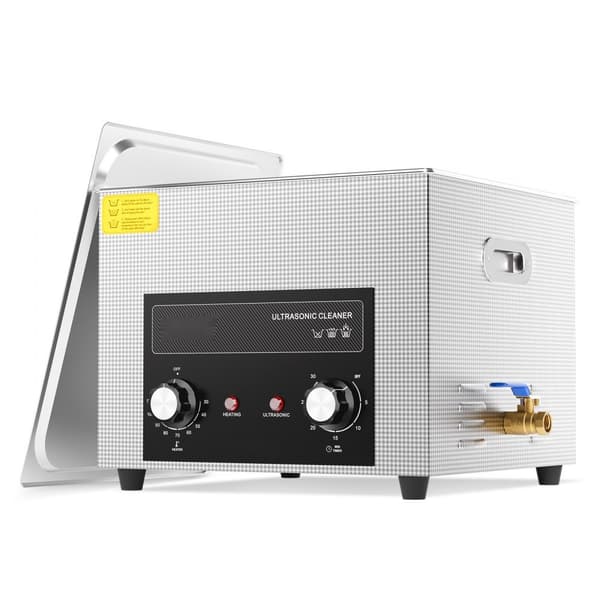 Ultralydsrenser 15L med varme, timer & kurv, digital sonic maskine til effektiv rengøring.