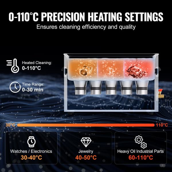 30L Ultrasonic Cleaner med varme, timer & kurv, digital sonic maskine til effektiv rengøring.