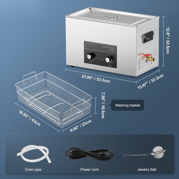 30L Ultrasonic Cleaner med varme, timer & kurv, digital sonic maskine til effektiv rengøring.