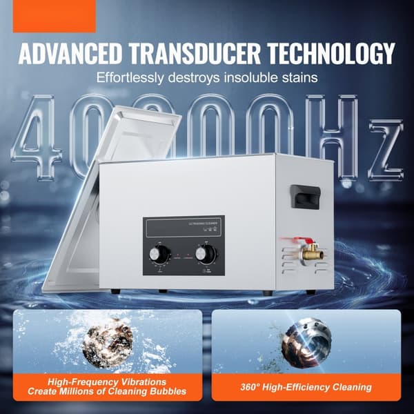 30L Ultrasonic Cleaner med varme, timer & kurv, digital sonic maskine til effektiv rengøring.