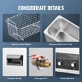 Miniatyrbillede 5 af 11: 6L Ultrasonic Cleaner med varme, timer & kurv, digital sonisk maskine til effektiv rengøring.
