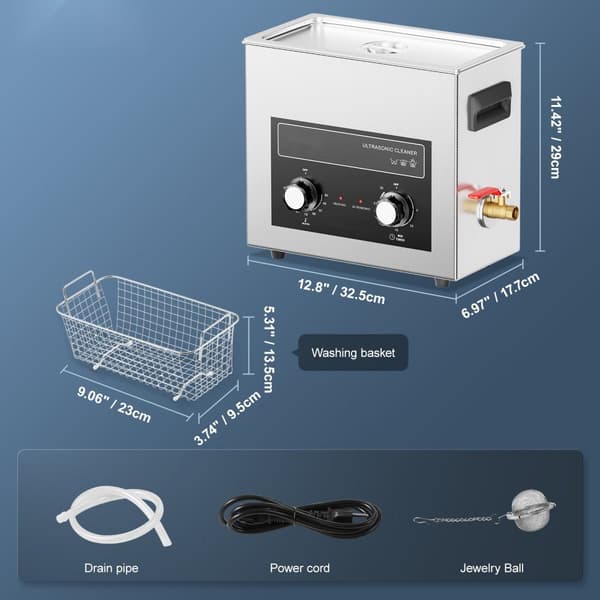 6L Ultrasonic Cleaner med varme, timer & kurv, digital sonisk maskine til effektiv rengøring.