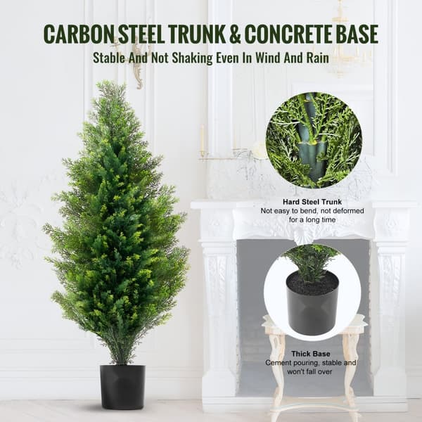 2-pack Konstgjord Ceder Topiary Träd, UV-beständig, Långvarig Dekoration för Inomhus och Utomhus, Realistisk Faux Växt