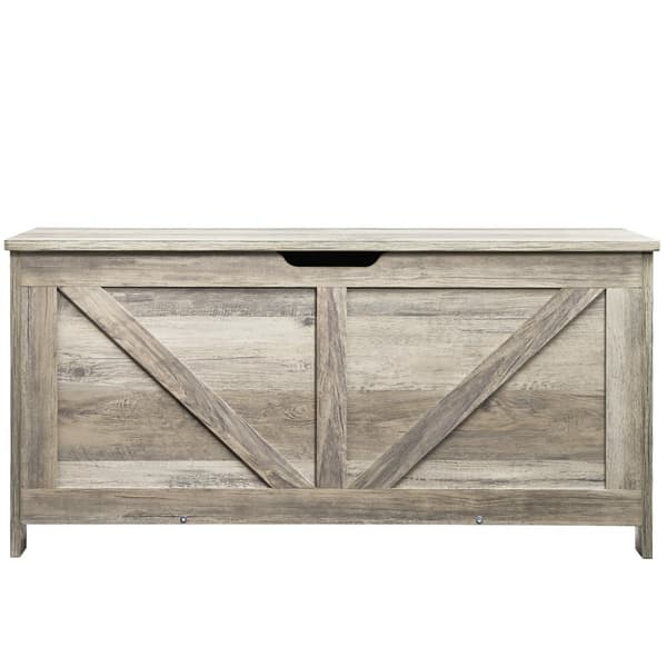 Lasten Lelujen Säilytyspenkki - Puinen Lelulaatikko, Harmaa, Koko 38,98 x 15,55 x 18,9