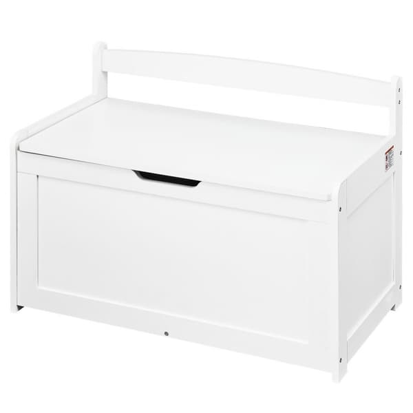 Lasten lelujen säilytyspenkki, Puinen lelulaatikko, Valkoinen, 32,68 x 17,91 x 24,02 cm, käytännöllinen ja tilaa säästävä säilytysratkaisu