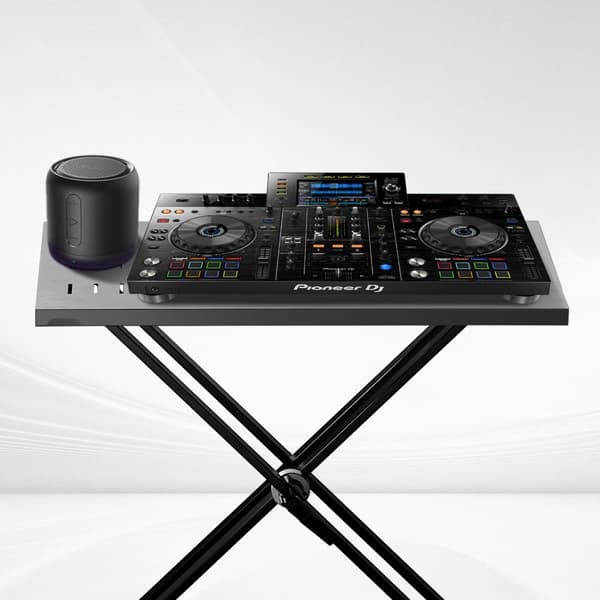 DJ-pöytä, Kannettava, Säädettävä Näppäimistöteline, Double-X-kannattimella, kompakti ja kestävä muotoilu