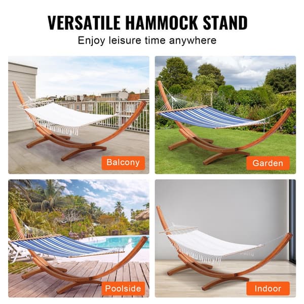 Trä-hängmatta 475 lbs, hängmattsram för 9-13 ft, hållbar design, perfekt för avkoppling och utomhusbruk