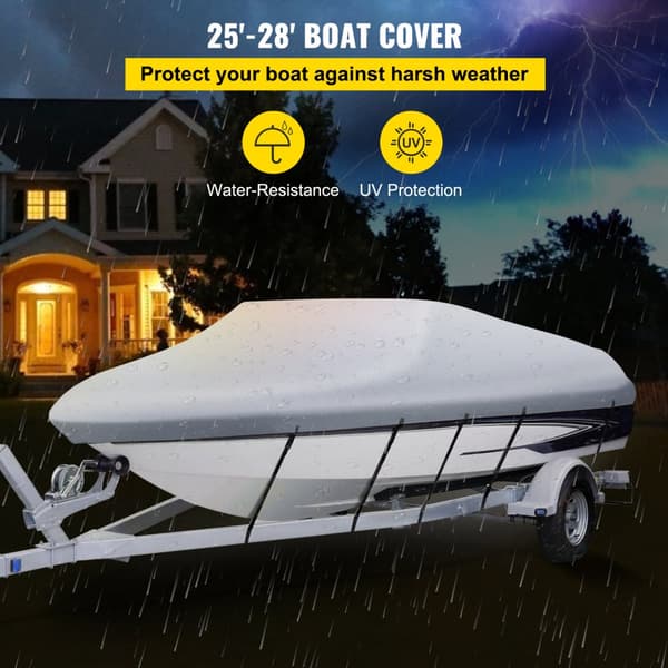 Vedenpitävä Heavy Duty Pikaveneen Suoja 25-28FT, Kalastus ja Hiihto V-Hull Marine, kestävä suojaus