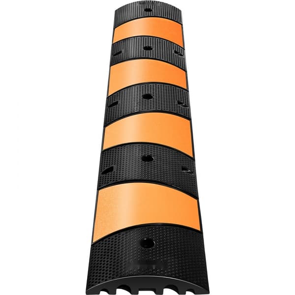 Modulær Gummi Speed Bump Kabelbeskytter Ramp 6FT, 2-kanals, velegnet til indkørsler, slidstærk og sikker.