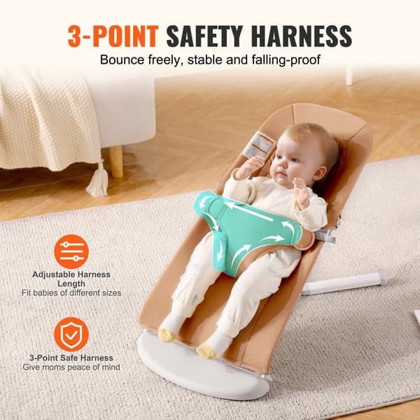 Vikbar babysitter med ställbar sittplats, ergonomisk design, 2 lutningsvinklar, trygg och bekväm för spädbarn