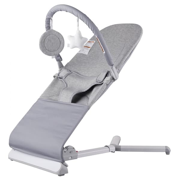 Folde Baby Bouncer, Sædestol til 0-9 måneder, med legetøjsstang, justerbar, komfortabel, letvægts, sikkerhedssele.