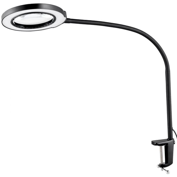 Golvförstoringsglas 5X med LED-ljus och stativ, flexibel svanhals för detaljarbete, läsning och hantverk