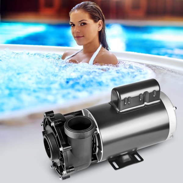 Spa-pump 1600W, dubbel hastighet 39 m³/h, 400W 19 m³/h, 2 In/5,6 cm kontakter, överhettningsskydd, läckageskydd, 90° rotation