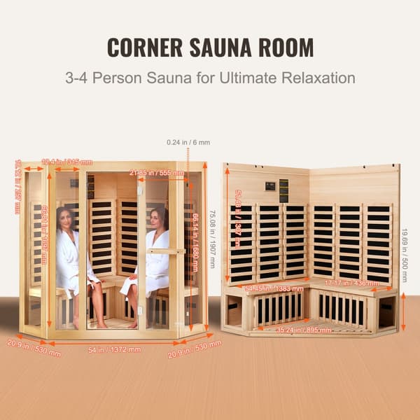 2470W Kotisauna, Spa 3-4 henkilölle, Far Infrapuna, puinen saunahuone, nopea lämmitys, rentoutumisratkaisu