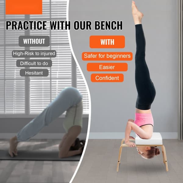 Yoga Hovedstand Bænk, Inversion Stol til Øvelse, Fitness Træning, Stabil Styrke, Justerbar Højde, Ergonomisk Design.