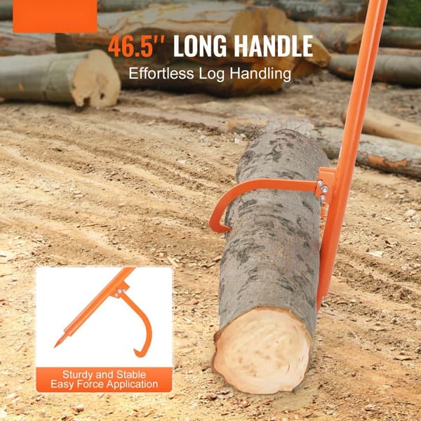 Log Peavey 46,5, Metal Håndtag, Log Lifter Max 19, Log Roller til Effektiv Logtering, Holdbart Design, Arbejdssikkerhed.