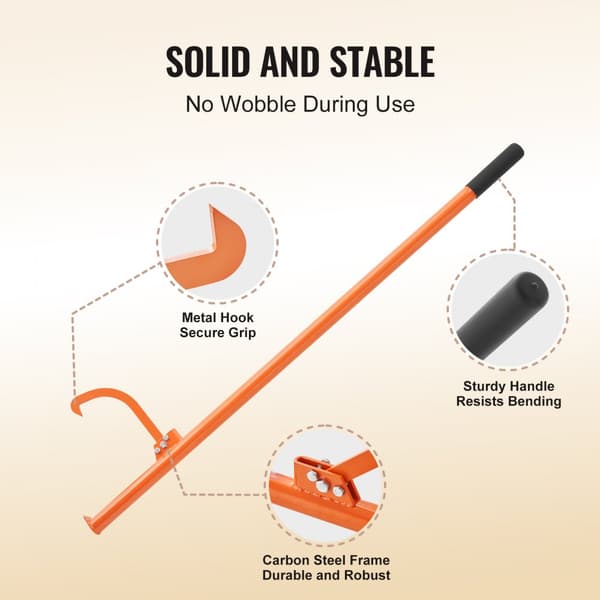 Cant Hook Værktøj 59'' i Heavy Duty Stål, Tømmerroller, Robust Skovbrugsværktøj til Effektiv Håndtering af Træ.