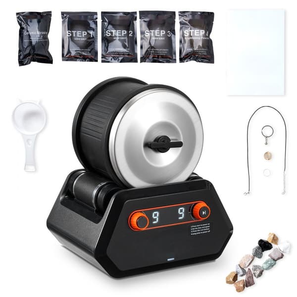 Rock Tumbler Kit 4 lbs, 9 hastigheder, 9-dages timer, polermaskine til sten, ideel til hobby og håndværk, robust design.