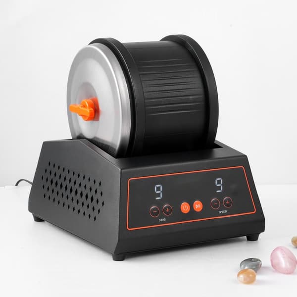 Rock Tumbler Maskine 4 lbs, Stenslibe Sæt, 9 Hastigheder, 9-Dages Timer, Robuste Stålkomponenter, Perfekt til Hjemmebrug.