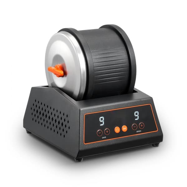 Rock Tumbler Maskine 4 lbs, Stenslibe Sæt, 9 Hastigheder, 9-Dages Timer, Robuste Stålkomponenter, Perfekt til Hjemmebrug.
