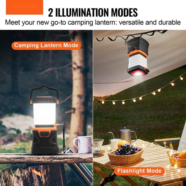 LED Campinglanterne Genopladelig 1000LM, Bærbar og Vandtæt, Ideel til Udendørs Eventyr og Nattelys.