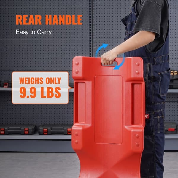 40 i Mekanisk Plastic Creeper, Automotive Rolling Garage, 350 lbs HDPE, robust, ergonomisk design, ideel til reparation og vedligeholdelse.