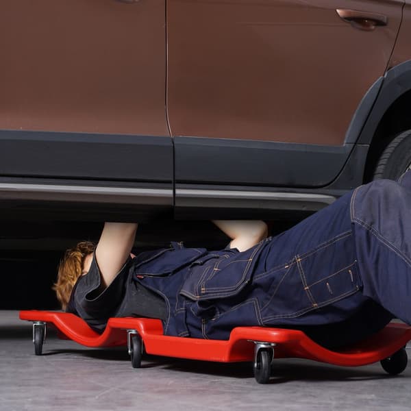 40 i Mekanisk Plastic Creeper, Automotive Rolling Garage, 350 lbs HDPE, robust, ergonomisk design, ideel til reparation og vedligeholdelse.