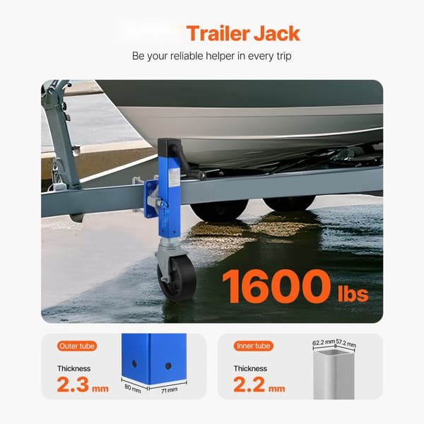 Veneperävaunu Jack Marine Heavy Duty, 1600 lbs kuorma, kääntyvä kiinnitys, vahva ja luotettava käyttökelpoinen vaihtoehto